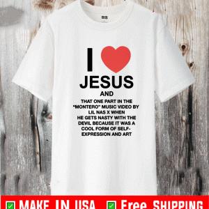 LIL NAS X X PIZZASLIME I LOVE JESUS AND MONTERO WHITE T-SHIRT