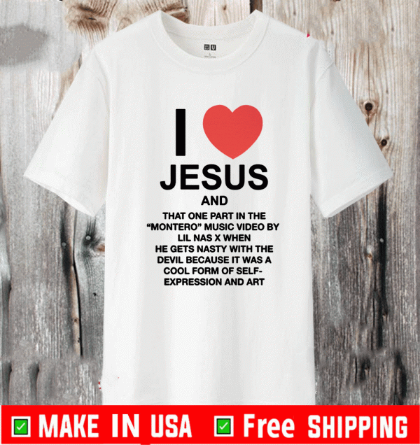 LIL NAS X X PIZZASLIME I LOVE JESUS AND MONTERO WHITE T-SHIRT