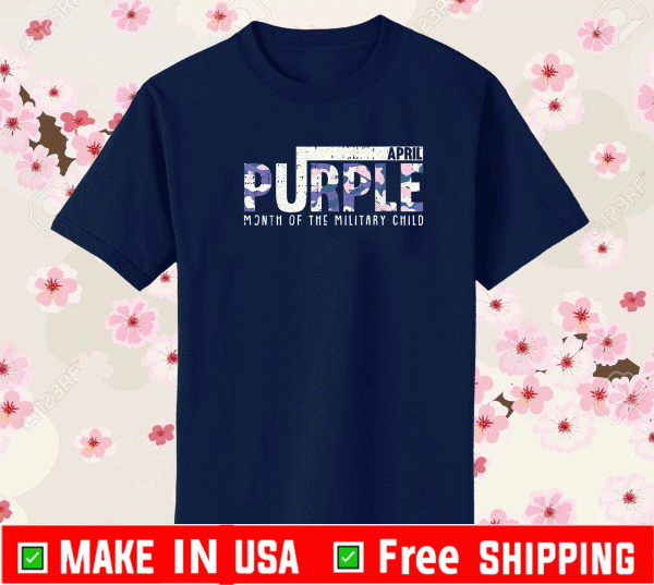 Purple Camo Month Of The Military Child Army Soldier Shirt