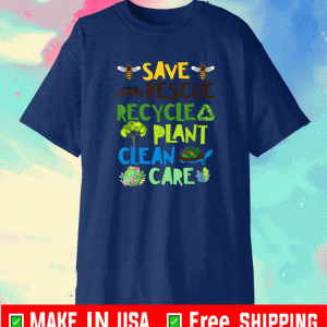 Save Bees Rescue Animals Recycle Plastict Earth Day T-Shirt