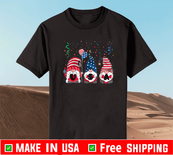 Three Gnomes Celebrating Independence USA Day 4th Of July T-Shirt