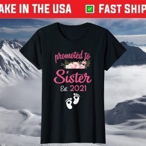 Womens Promoted To Sister 2021 Shirt Mother's Day For New Sister T-Shirt