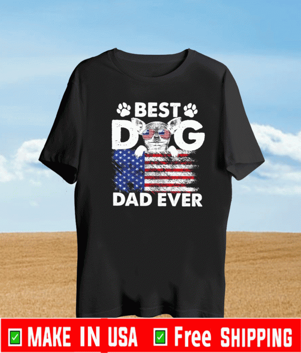 Best dog dad ever flag us T-Shirt