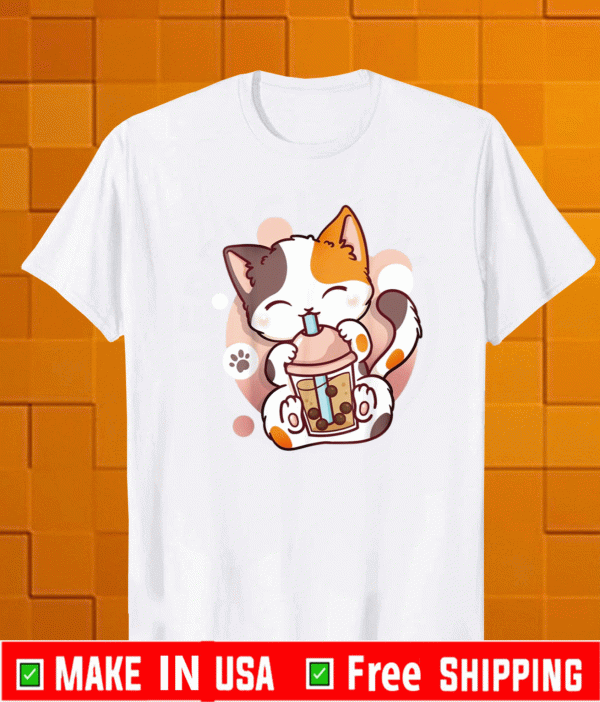 Cat boba tea bubble tea anime kawaii neko Tee Shirts