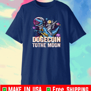 Dogecoin To The Moon T rex Cryptocurrency Shirt