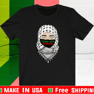 I Stand With Free Palestine Gaza Flag Arabic Scarf Shirt