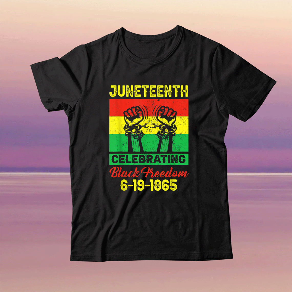 Juneteenth celebrating black freedom 1865 flag tee shirt