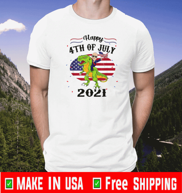 President Joe Biden T-rex US Flag Dinosaur 4th of July 2021 T-Shirt