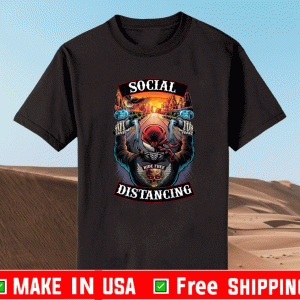 Social Distancing Motorcycle Biker Skull Shirt