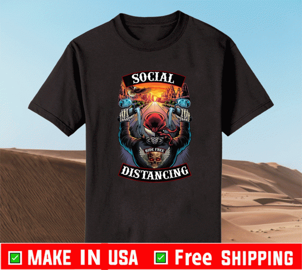 Social Distancing Motorcycle Biker Skull Shirt