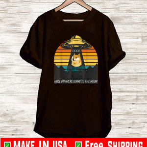 To The Moon Dogecoin Crypto Meme UFO DOGE T-Shirt