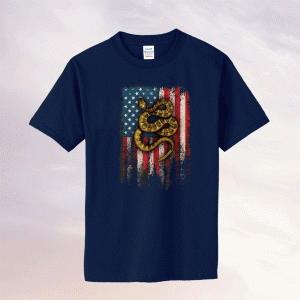 America Flag With Rattlesnake Tee Shirt