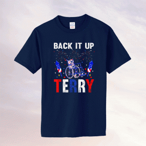 Back It Up Terry 4th Of July Firework American Flag Tee Shirt