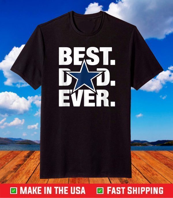Best Dad Ever Star Football Love Father's Day T-Shirt