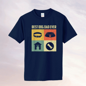 Best Dog Dad Ever Cool Father's Day 2021 Vintage Dog T-Shirt