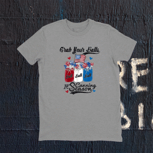 Canning 4th of July Flag America Balls Flower Jar T-Shirt