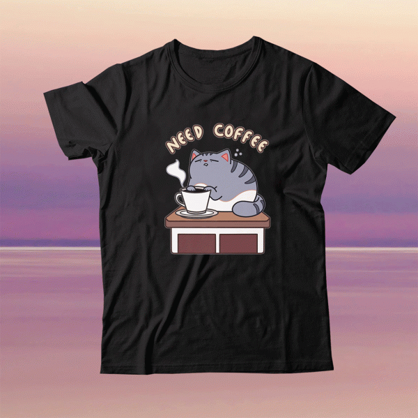 Cat Need Coffee Tee Shirt