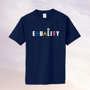 Equality LGBT-Q Gay Pride Flag Proud Ally Rainbow Fist Tee Shirt