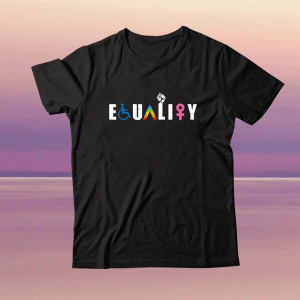 Equality LGBT-Q Gay Pride Flag Proud Ally Rainbow Fist Tee Shirt