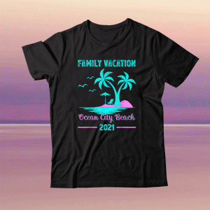 Family Vacation 2021 Maryland Ocean City Beach Tee Shirt