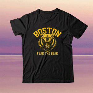 Fear The Bear Hockey Beaware of Boston Bruin Wild Forest T-Shirt