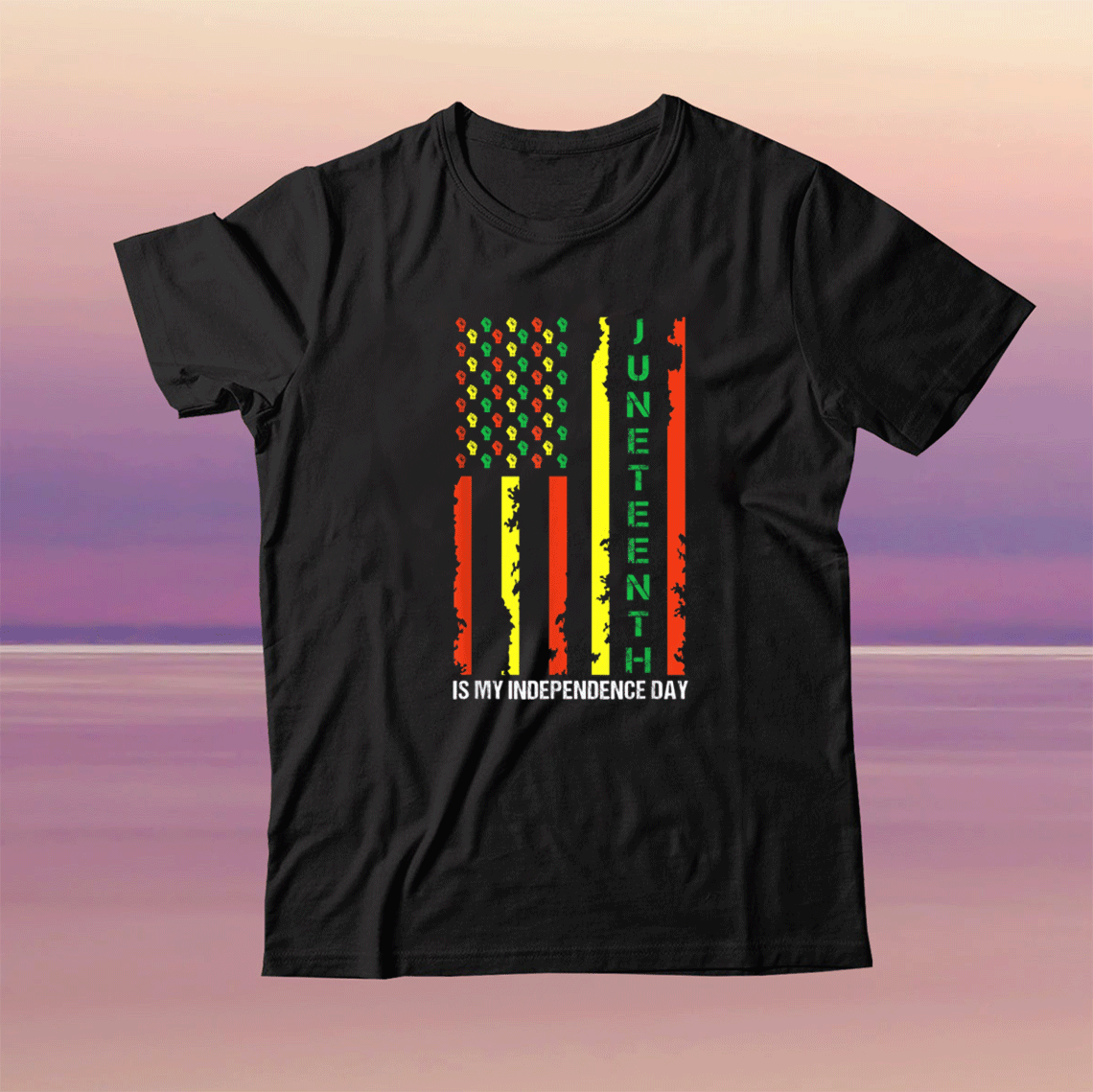 Juneteenth is My Independence Day Juneteenth Black Afro Flag Tee Shirt