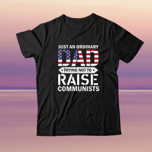 Just An Ordinary Dad Trying Not To Raise Communist Skull Dad Tee Shirt
