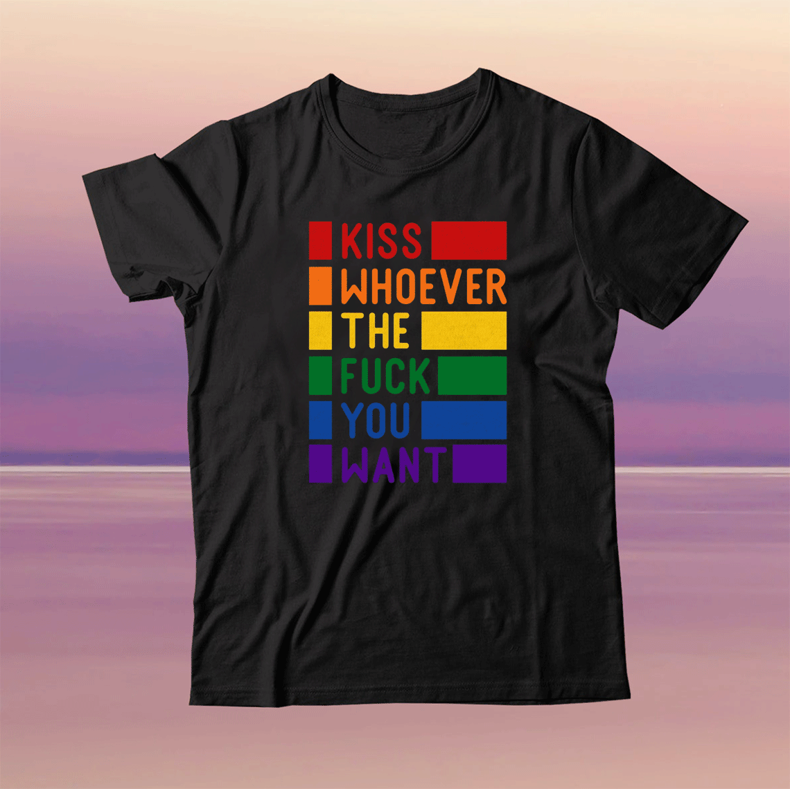 Kiss Whoever The Fuck You Want Gay Pride LGBTQ Shirt, Pride Shirt LGBT Clothing Pride Shirt
