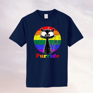 LGBT Cat Lovers Purride Flag Gay Pride Month LGBTQ Tee Shirt