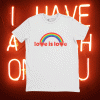 LGBT Retro Style Love Is Love Rainbow Hearts Gay Pride Tee Shirt