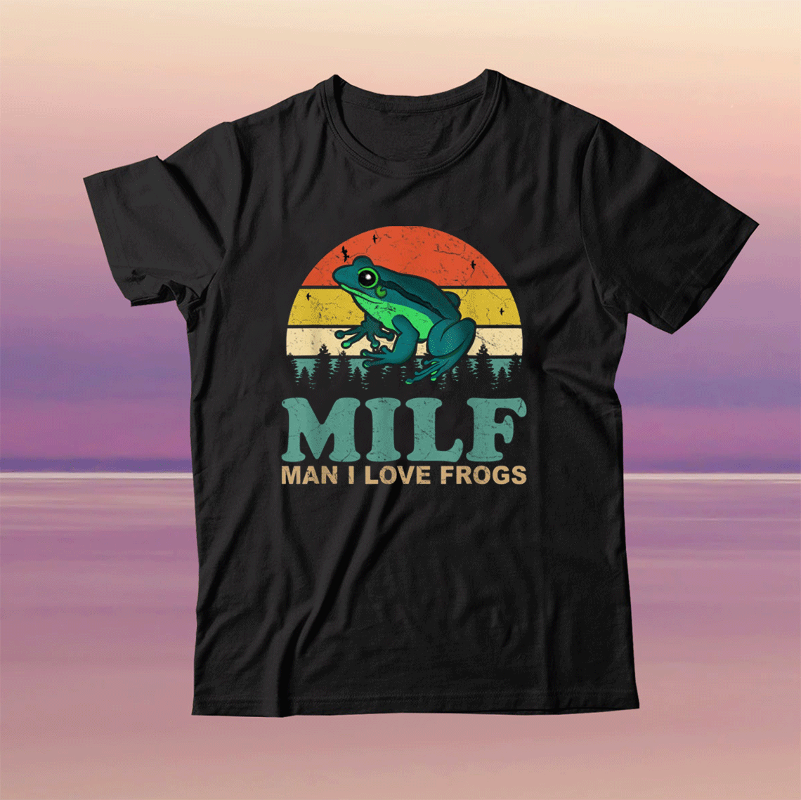 MILF Man I Love Frogs Funny Saying Frog Amphibian Lovers Tee Shirt