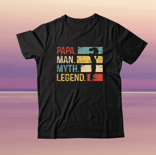 Womens Papa Man Myth Legend Vintage Dad Shirts