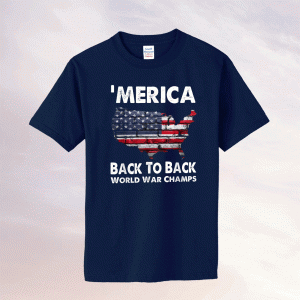 Vintage Merica Back To Back World War Champs US Flag TShirt