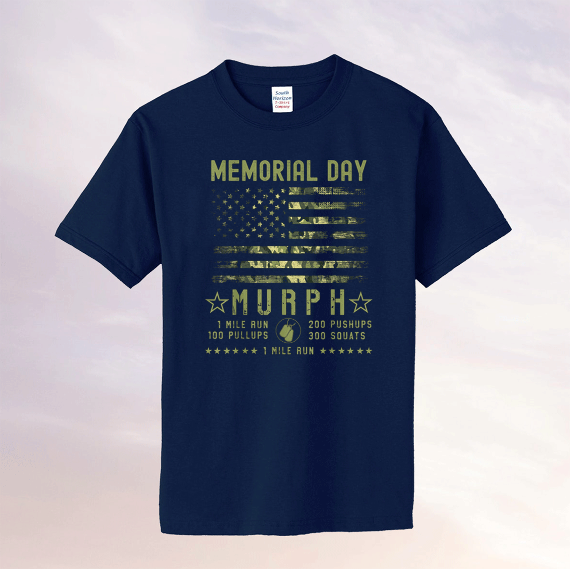 Murph Challenge Memorial Day 2021 Patriotic WOD Workout Camo Tee Shirt