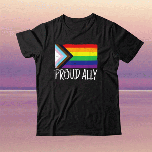 Proud Ally Pride Month LGBTQ Black Pride Flag Tee Shirt