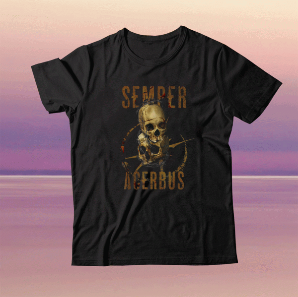 Semper Acerbus Twin Skulls Tee Shirt