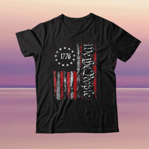 Old American Flag Patriotic 1776 We The People USA Vintage T-Shirt