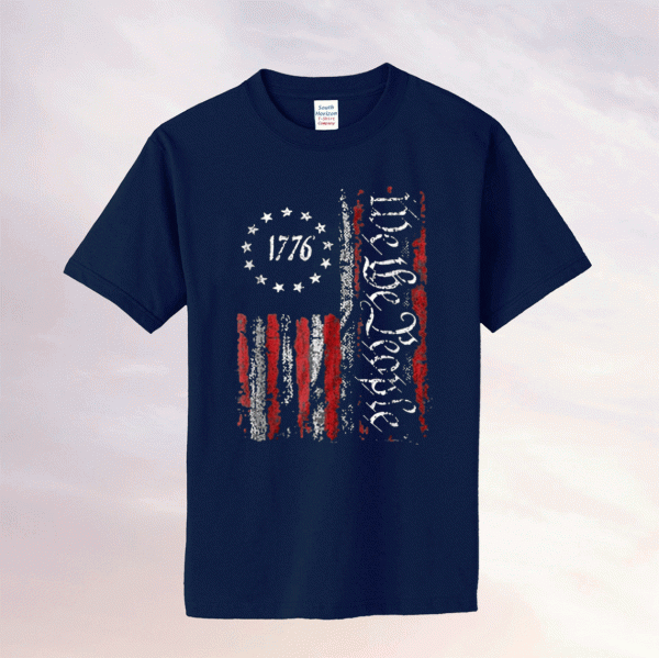 Old American Flag Patriotic 1776 We The People USA Vintage T-Shirt