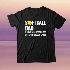 Vintage Softball Like a Baseball But With Bigger Balls Father's Day Funny TShirt