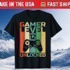 12th Birthday Gamer Level 12 Unlocked Gamer Birthday Gift Shirt