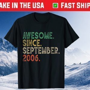 15th Birthday Awesome Since September 2006 15 Years Old Classic T-Shirt