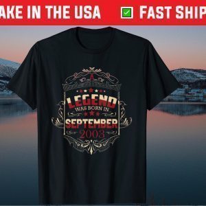 18th Birthday September 2003 Gift Shirt