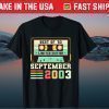 18th Birthday September Vintage 2003 18 Years Tee Shirt