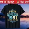 30 birthday 1991 September 30 birthday Us 2021 Gift T-Shirt