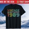 30th Birthday Gift Vintage September 1989 Years Old Tee Shirts