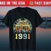 30th Birthday Limited Edition Vintage September 1991 Tee Shirts