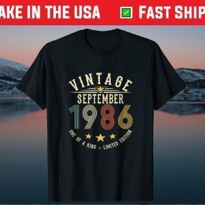 35 Years Old Birthday Vintage September 1986 Tee Shirts