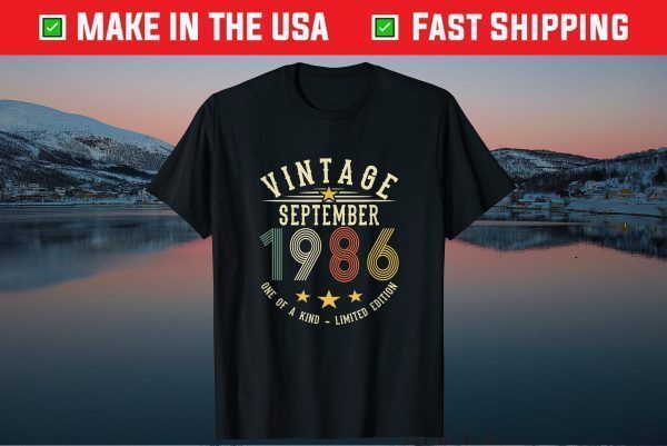 35 Years Old Birthday Vintage September 1986 Tee Shirts