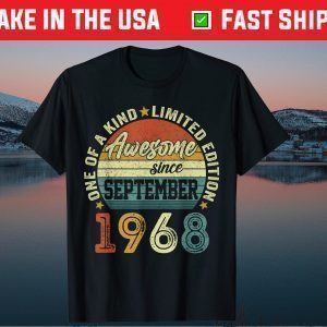 53 Years Old Awesome Since September 1968 53th Birthday Classic T-Shirt