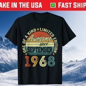 53 Years Old Awesome Since September 1968 53th Birthday Classic T-Shirt